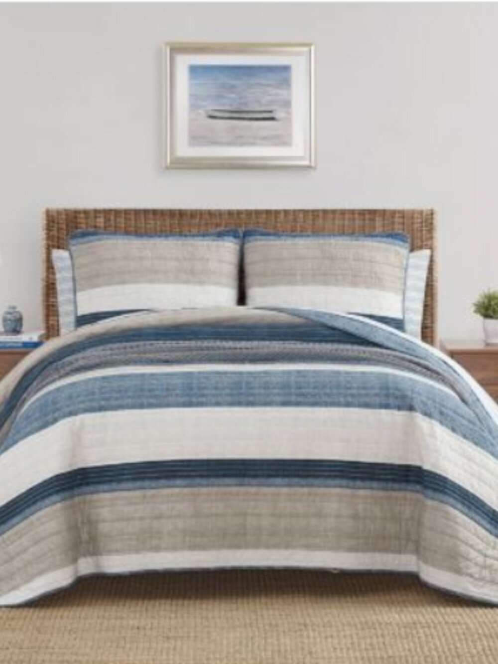 Nautica - Ridgeport Collection - Quilt Set - 100% Cotton, Reversible, All Season